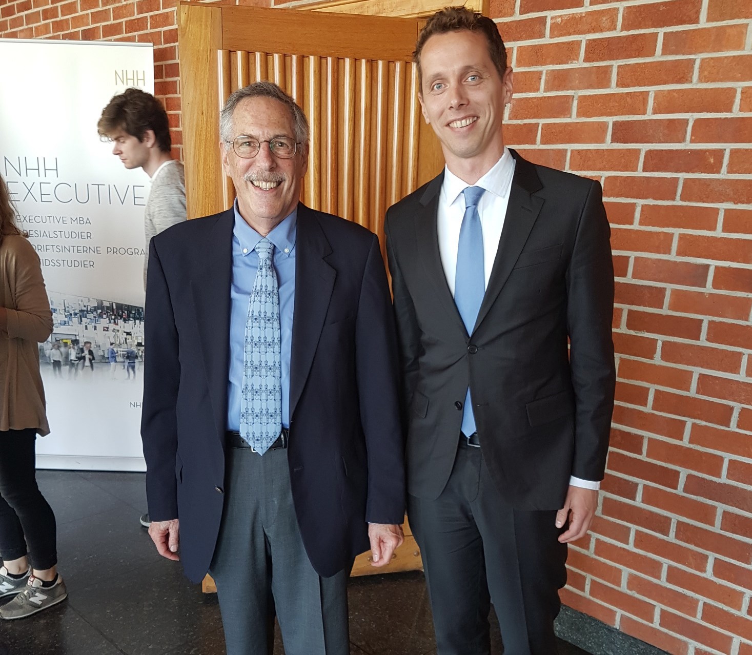 MIT Professor Peter Diamond and Andreas Fagereng (Statistics Norway), Agnar Sandmo Junior Visiting Fellow 2017.