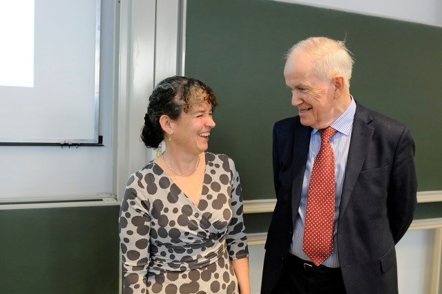 Sandmo lecturer Rachel Griffith and Sandmo in 2016.