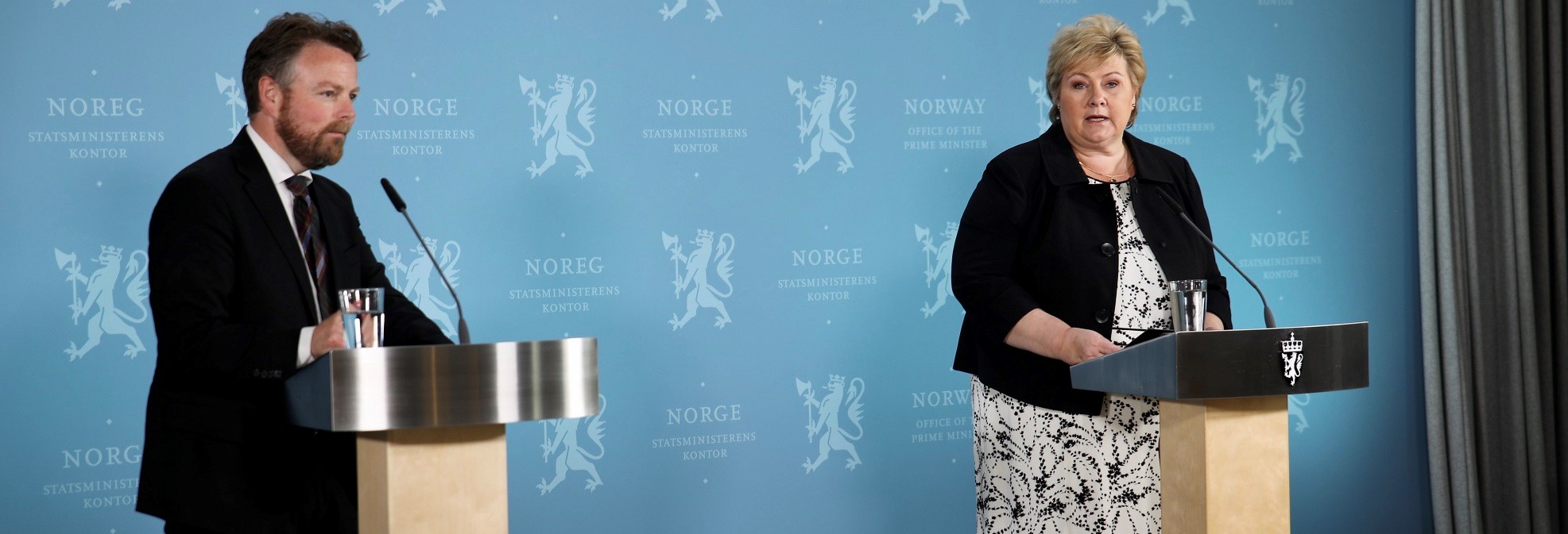 Photo: Prime Minister Erna Solberg and Minister of Labour and Social Affairs Torbjørn Røe Isaksen (Eirin Larsen, Office of the Prime Minister)